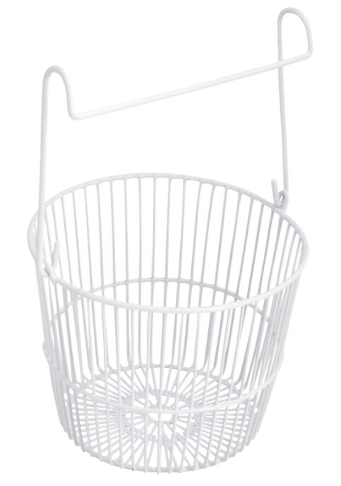 Peg Basket Hanging Round White 1019