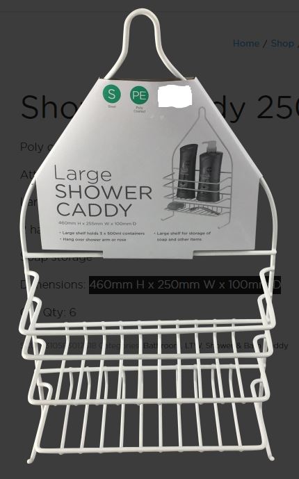 Shower Caddy large poly coated 1761