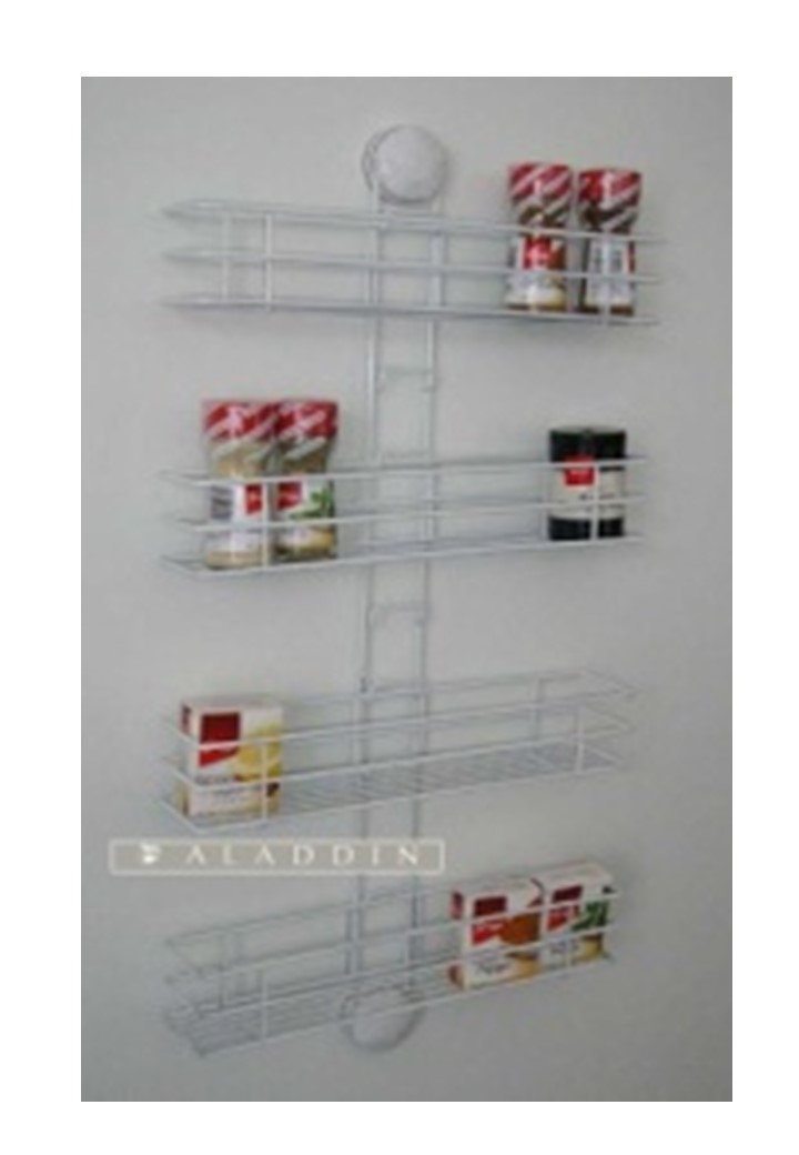 Spice Rack Suction 4 tier Chrome Plactic coated 40265