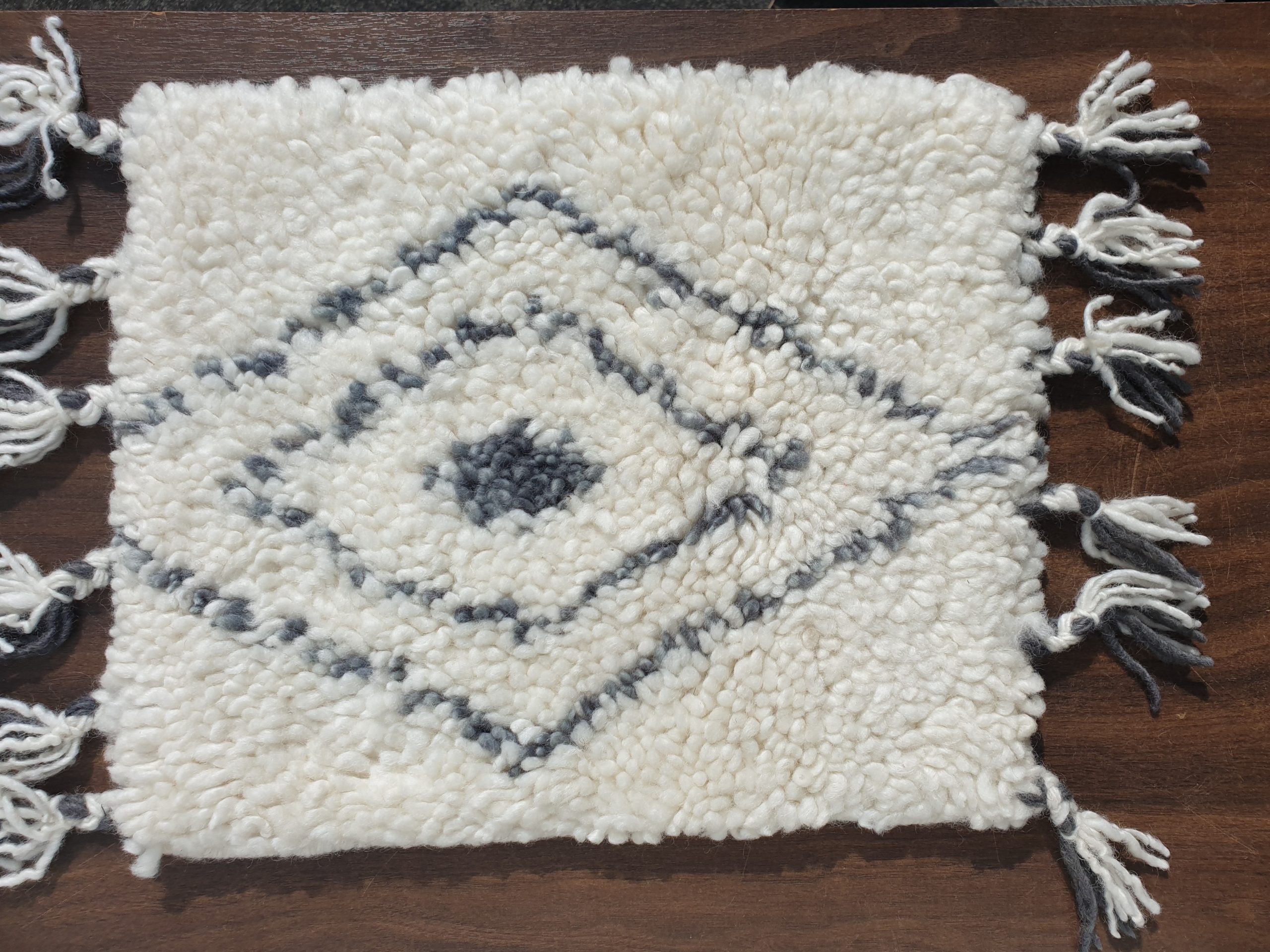 Moroccan Wool 160x230cm White Dk Grey 6611 37217