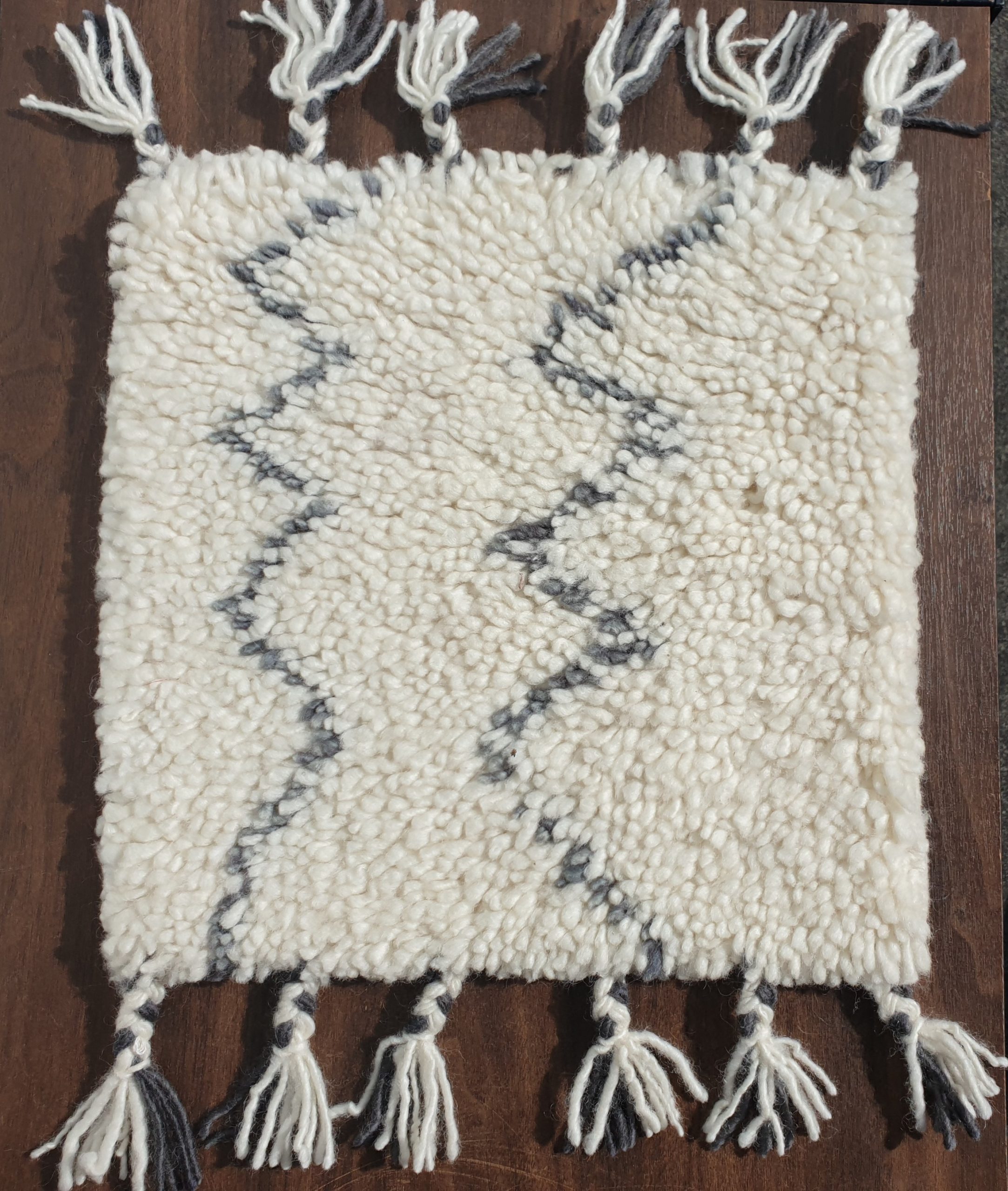 Moroccan Wool 160x230cm White Dk Grey 503 37218