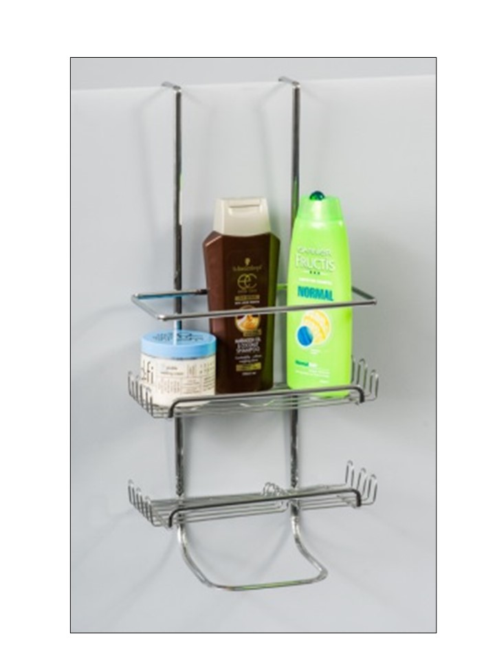 Shower caddy Hook over glass Chrome 1775