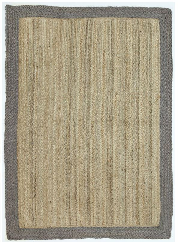 HAMPTON SOLID BORDER TAUPE Hampton Jute 150x220 Border Grey