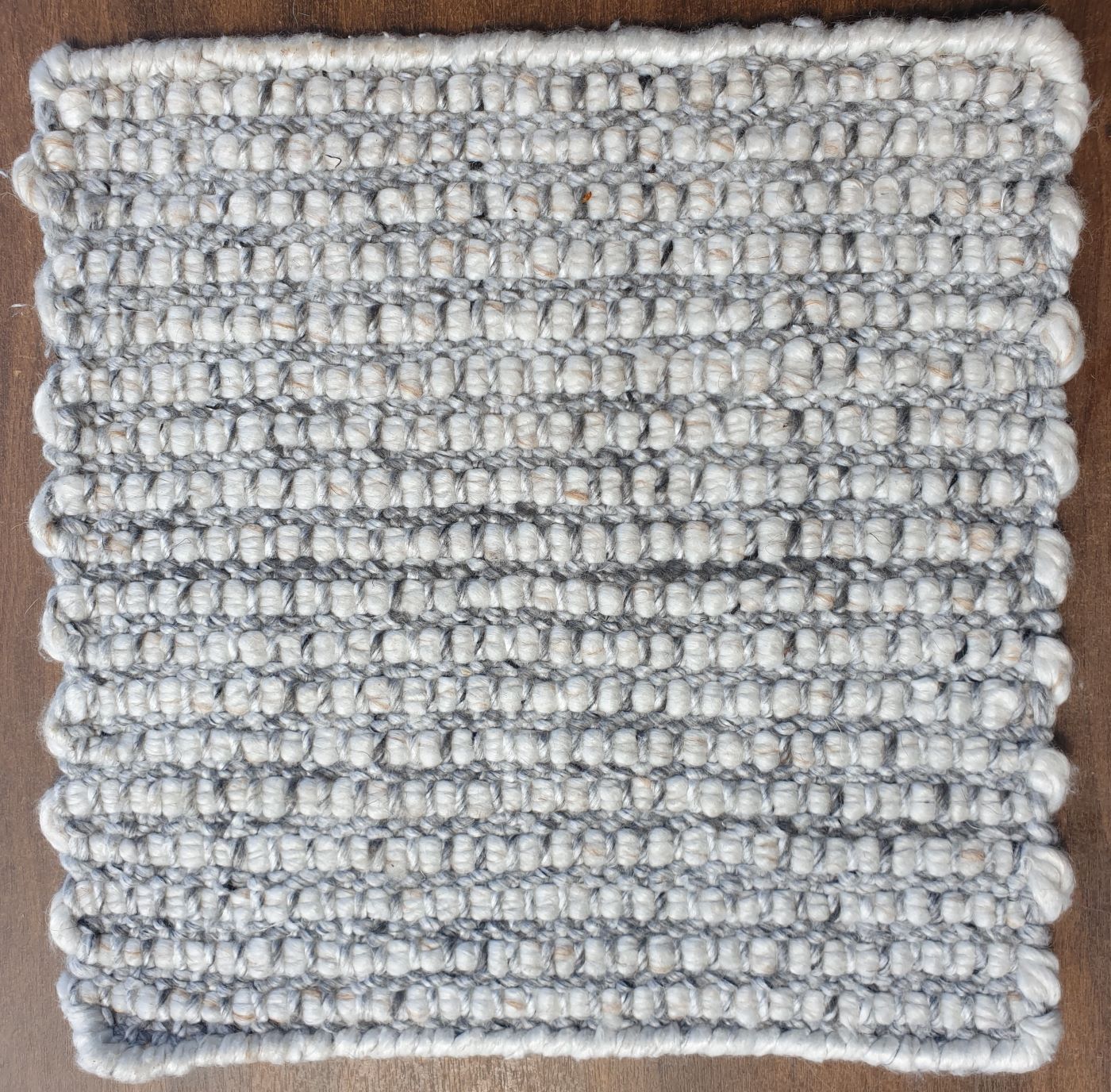 Basket weave in/outdoor Hand woven polyester 200x300cm Ivory/Natural 36071